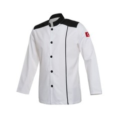 Siyah Nakışlı Aşçı Ceketi